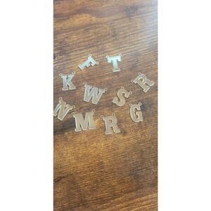 1/2" various gold plastic letter charms 2.13lbs